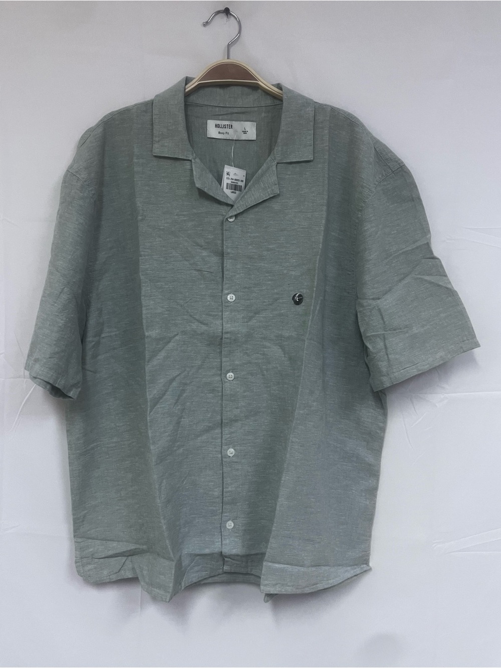 NEW HOLLISTER BOXY FIT MENS BUTTON DOWN SHIRT: L